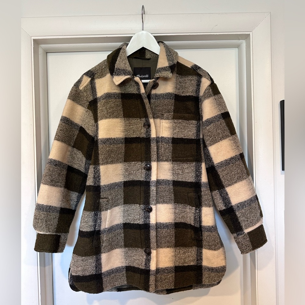 Madewell Jacket XS Womens Belrose Shirt Shacket Check Plaid Lined